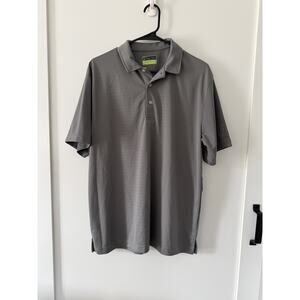 PGA Tour Pro Series Athletic Fit Men’s Gray Golf Polo Shirt Short Sleeve Logo Lg